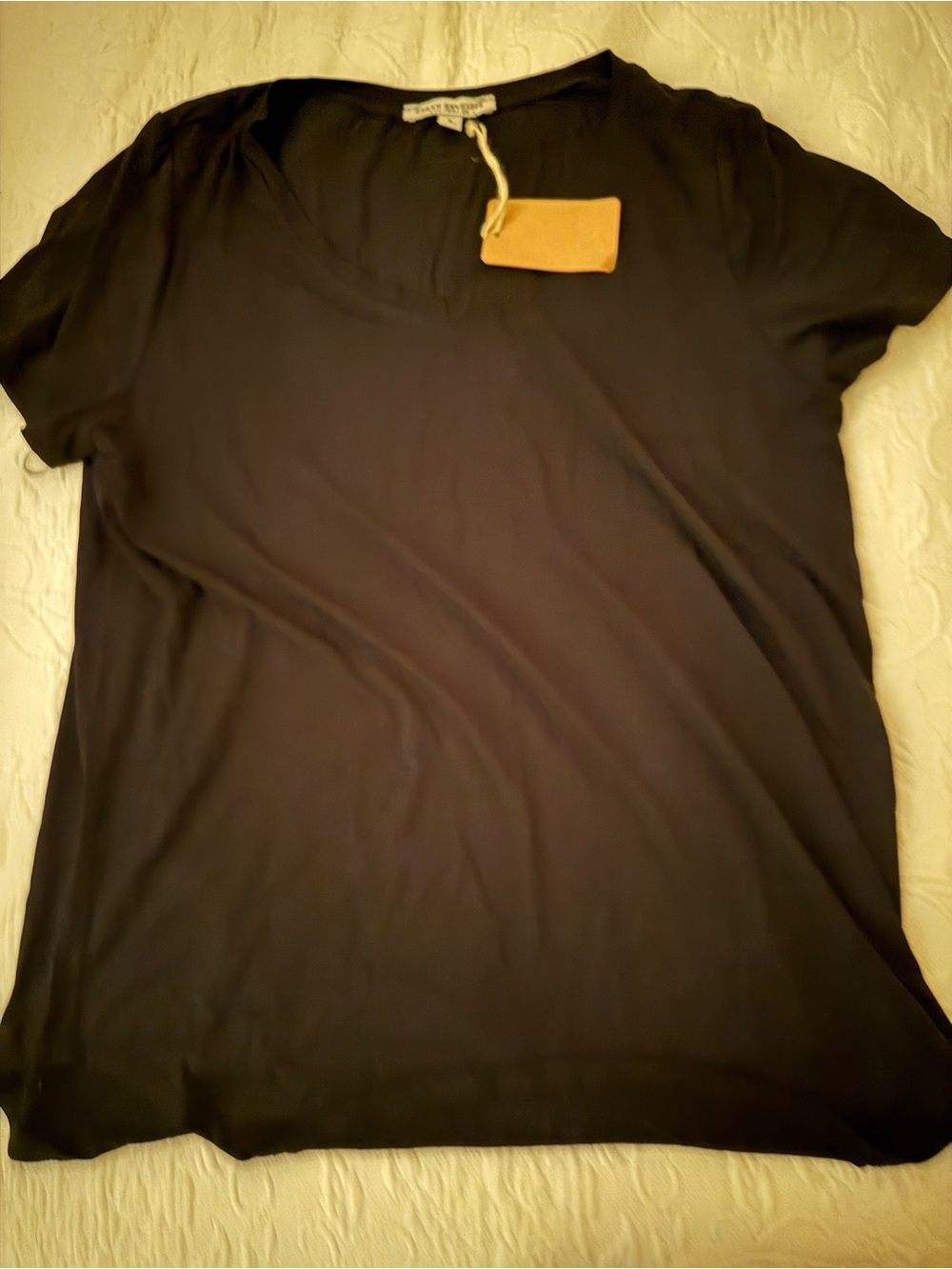 Green Envelope Black Short-Sleeve V-Neck Tee